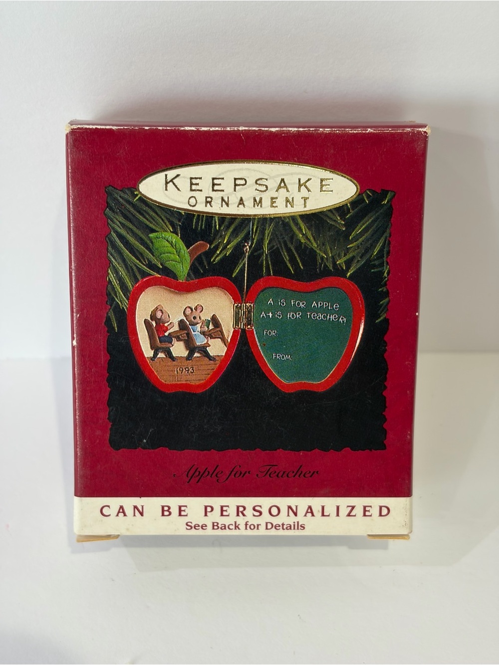 1993 Hallmark Keepsake Apple for Teacher Ornament